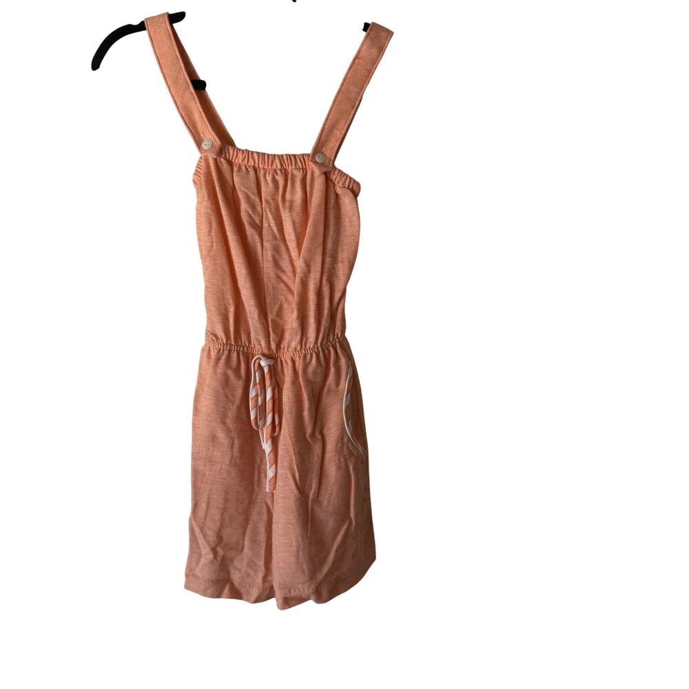 New Fashion Creation Romper Vintage 70s Medium Orange Sleeveless Drawstring
